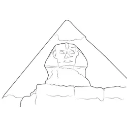 Cairo Sphinx And The Great Pyramid Free Coloring Page for Kids