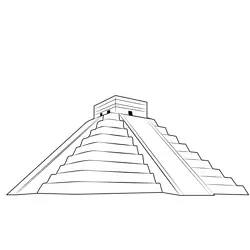 Mexico Mayan Pyramid Coloring Page for Kids - Free Pyramids Printable ...