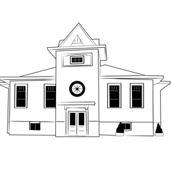 Bellevue Oregon School Free Coloring Page for Kids