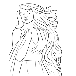 Female Sand Sculptures Free Coloring Page for Kids