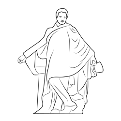 Man Sculpture Free Coloring Page for Kids