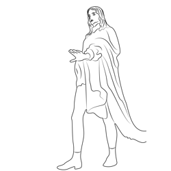 Walking Man Sculpture Free Coloring Page for Kids