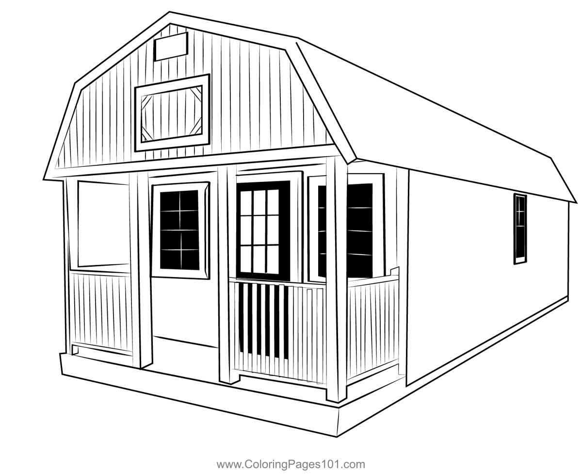 Beautiful Shed Coloring Page for Kids - Free Sheds Printable Coloring