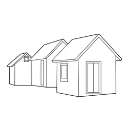 Deserted Shed Free Coloring Page for Kids