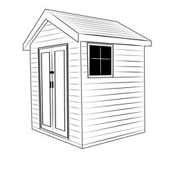 Domestic Wooden Shed Free Coloring Page for Kids
