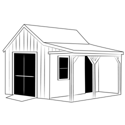Shed House Free Coloring Page for Kids