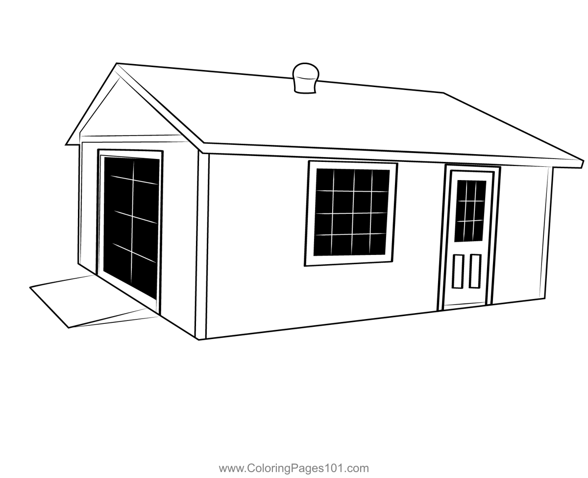 Shed Coloring Page for Kids - Free Sheds Printable Coloring Pages