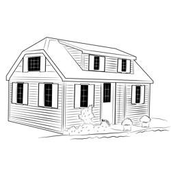 Unique Shed Free Coloring Page for Kids
