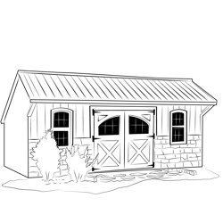 Wood Sheds Free Coloring Page for Kids