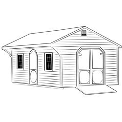 Wooden Shed Free Coloring Page for Kids
