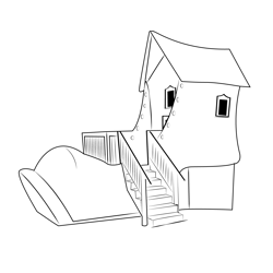 Children's Shoe House Free Coloring Page for Kids