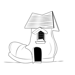 Fairy Tale Shoe House Free Coloring Page for Kids