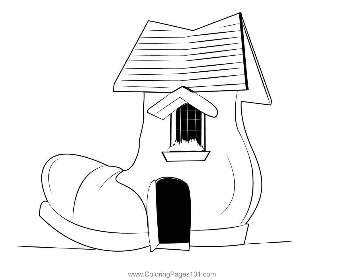 Fairy Tale Shoe House Coloring Page for Kids - Free Shoe Houses Printable  Coloring Pages Online for Kids  | Coloring Pages for  Kids