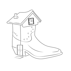 Fantasy Shoe House Free Coloring Page for Kids