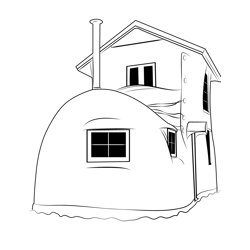 House 5 Free Coloring Page for Kids