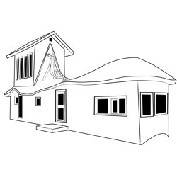 House 7 Free Coloring Page for Kids