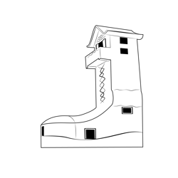 Shoe House 1 Free Coloring Page for Kids