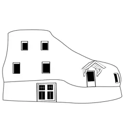 Shoe House 3 Free Coloring Page for Kids