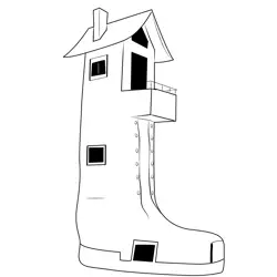 Shoe House 5 Free Coloring Page for Kids