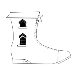 Shoe House Free Coloring Page for Kids