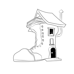 The Old Shoe House Free Coloring Page for Kids