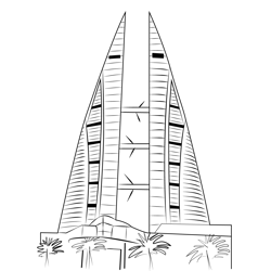 Bahrain Trade Center Free Coloring Page for Kids