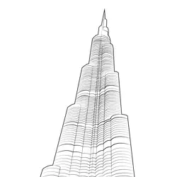 Burj Khalifa Free Coloring Page for Kids