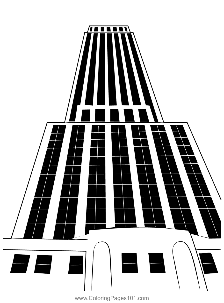 Empire State Building Coloring Page for Kids - Free Skyscrapers