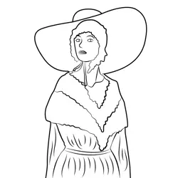 Old Woman Statue Free Coloring Page for Kids