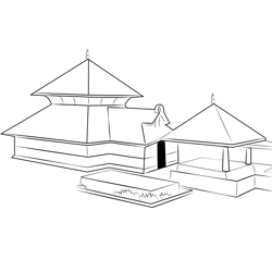 Ananthapura Lake Temple Free Coloring Page for Kids