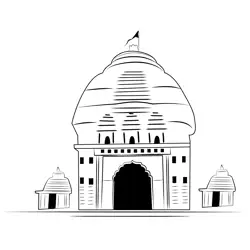Bokaro Jagannath Temple Free Coloring Page for Kids