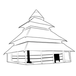 Hadimba Temple Manali Free Coloring Page for Kids