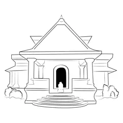 Nagueshi Temple Free Coloring Page for Kids