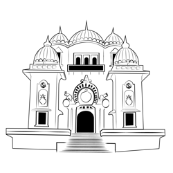 Temple 7 Free Coloring Page for Kids
