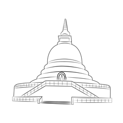 Temple 9 Free Coloring Page for Kids