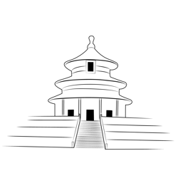 Temple Of Heaven Free Coloring Page for Kids