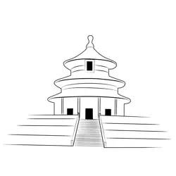 Temple Of Heaven Free Coloring Page for Kids