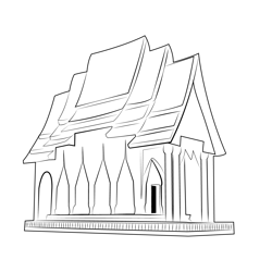 Temple Free Coloring Page for Kids