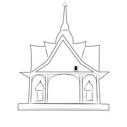Thai Temple Free Coloring Page for Kids
