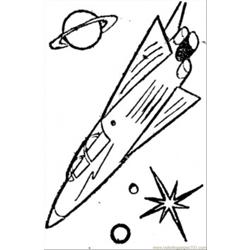 Space Rocket Is Flying Free Coloring Page for Kids