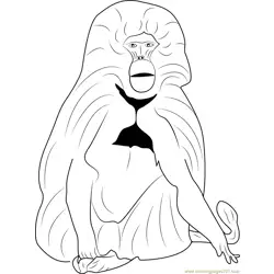 Gelada Baboon Free Coloring Page for Kids
