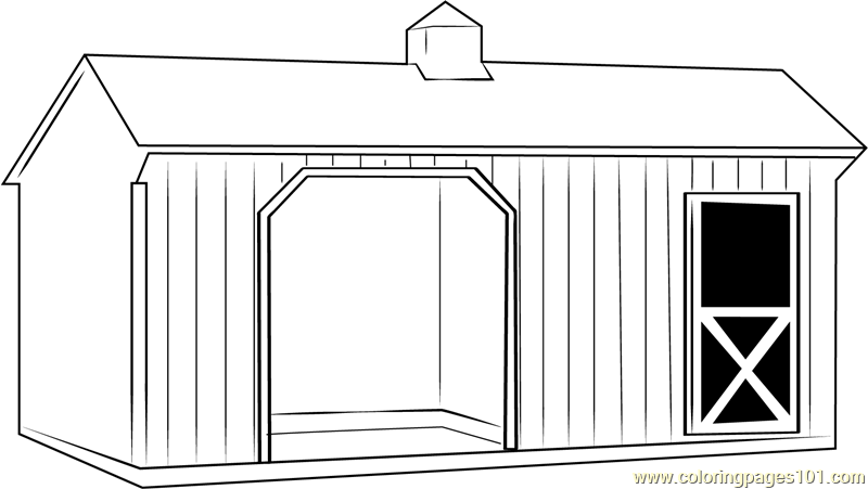 Prairie Barn Coloring Page for Kids - Free Barn Printable Coloring