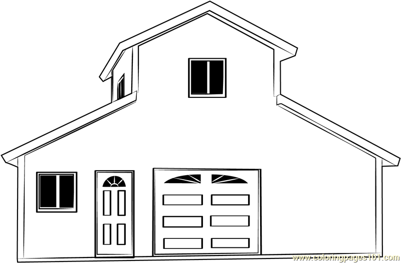 Residential Steel Home Coloring Page for Kids - Free Barn Printable
