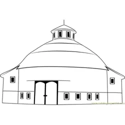 Amish Acres Round Barn Theatre Free Coloring Page for Kids