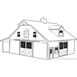 Barn Warehouse Free Coloring Page for Kids