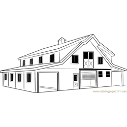 Bridge Barn Free Coloring Page for Kids