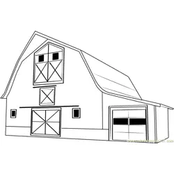 Fall Barn Free Coloring Page for Kids