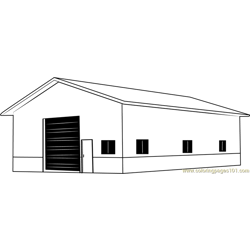 Garage Barn Free Coloring Page for Kids