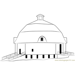 House Barn Free Coloring Page for Kids