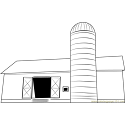 Michigan Barn Free Coloring Page for Kids